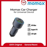 Momax Car Charger Fast Charging 67W PD QC Dual Port USB A USB C