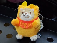 🐉SK Japan 忠犬もちしば 忠犬麻糬柴犬 龍年變裝系列 吊飾公仔～黃色龍衣+愛心角+「柴」字圍兜 約9cm
