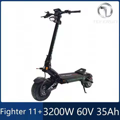 Teverun Fighter 11+ V4 1600W*2 Motor 60V 35Ah Battery Power 5000W Top Speed 85km/h 4inch Display Wit