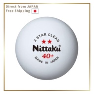 Nittaku 2-Star Table Tennis Balls Clean - Pack of 3 (White/FF)