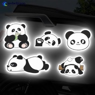 NOBELJIAOO 5Pcs/Set Motorcycle Helmet Decal Waterproof Creative Pandas Night Warning Sign Reflective