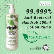 Viridis 99.999% Anti-Bacterial Sanitiser 500ml Lotion Pump