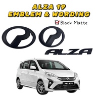PERODUA ALZA 2019 2020 2021 2022 EMBLEM FRONT & REAR & WORDING BLACK CARBON