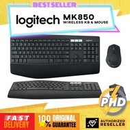 Logitech MK850 Multi-Device Wireless Keyboard and Mouse Combo, 2.4GHz Wireless and Bluetooth, Curved