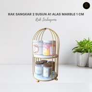 Yen 2-Tier Cage Rack A1 Marble Base 1Cm Multipurpose Rack