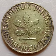 Koleksi Koin kuno Jerman Jadul 10 Pf Tahun 1950