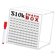 gon 10k Smash Box for Money 10k Saving Challenge Box Money Saving Box Piggy Money Banks for Adult Ca