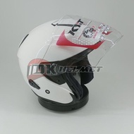 Helm Half Face KYT Kyoto R Series Solid All White Black Gunmetal Grey Fire Red Blue Metalized Matt G
