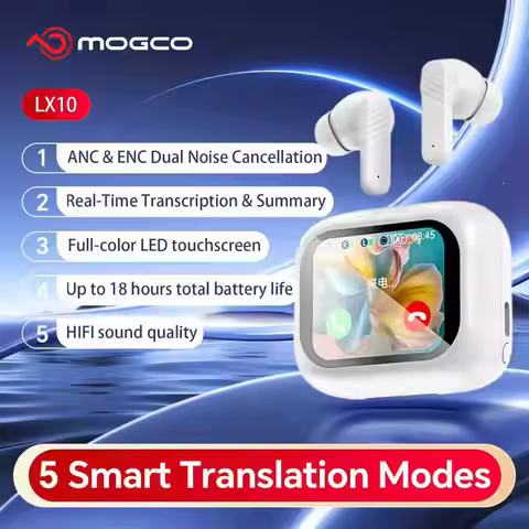 MOGCO ANC Touch Earbuds,AI Translate 134 Languages, Real-Time Transcription, 18H Battery, Game Mode