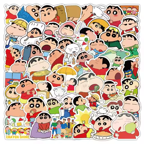 53PCS Crayon Shin-chan Graffiti Stickers Cartoon Suitcase Waterproof Laptop Computer Guitar Decorati