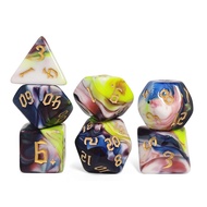 7pcs/Set Acrylic Polyhedral Dice For TRPG Board Game D4-D20