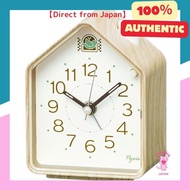 Seiko Clock alarm clock desk clock analog light brown wood grain 110x86x63mm PYXIS NR453A 527