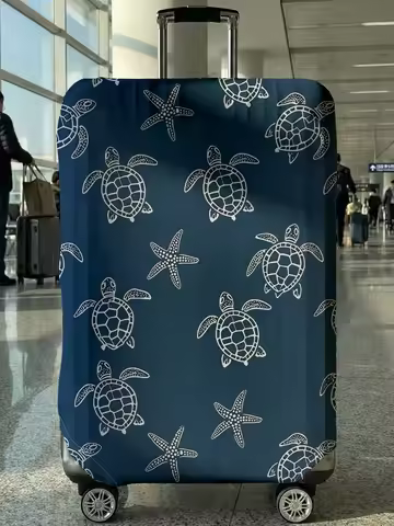 Turtle Starfish Luggage Protection Cover, Suitable for 18-32 inch Luggage Covers, Luggage Handle Glo
