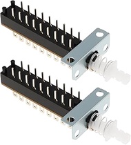 The Lord of the Tools 2Pcs 18Pin Self-Locking Push Button Switch 6PDT 67x26x18mm for Piano Keys