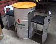 เฟอร์นิเจอร์โต๊ะถังน้ำมัน ลายHeineken(oil tank furniture