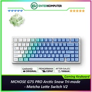 MCHOSE G75 PRO Arctic Tri-mode Gasket Structure Mechanical Keyboard - Matcha Latte Switch V2