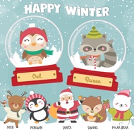 GANTUNGAN Bagtag Luggage Tag christmas Winter Animal Cute Kids bag Hanger christmas gift souvenir christmas gift party favor goodie bag