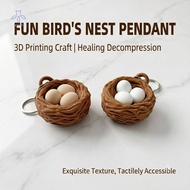 3D-Printed Bird's Nest Push Toy – Bird's Nest Button Keychain Stress-Relief Toy
