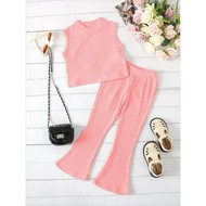 Fashionista Kids Girls Cotton Knit Tank Top And Loose Pants Set 42124