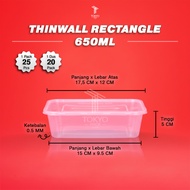 Thinwall Rectangle - 650 Food grade packagingML, 25 sets 2oz bekas puding 4oz bekas puding 9oz cup 1