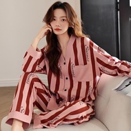 Set Piyama Lengan Pendek Celana Pendek V-Neck Gaya Korea Tipis - Sleepwear Pakaian Tidur Wanita Houn