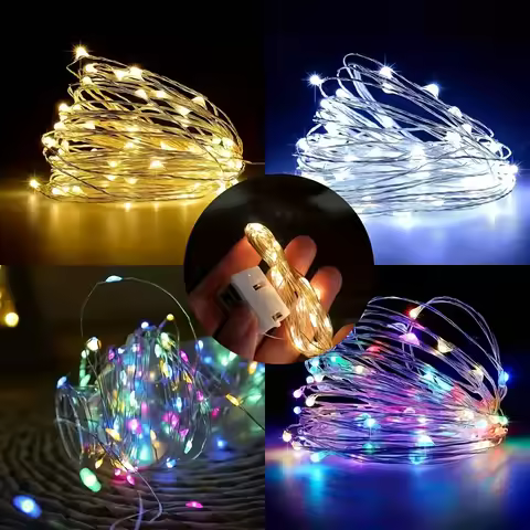 5pcs/10pcs Multi-Color LED Fairy String Lights 200cm Battery Powered Twinkle Lights Indoor Outdoor X