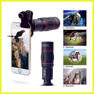 ♞[Stock]Apexel Universal 18x25 Monocular Zoom Hd Optical Cell Phone Lens Observing Survey Telephoto