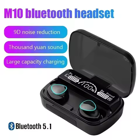 Original M10 Headphones Bluetooth Wireless Earpods Sports Stereo Noise Canceling Headphone Microphon