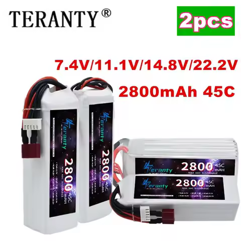 TERANTY 2800MAH 7.4V 11.1V 14.8V 22.2V Lipo Battery For RC Quadcopter Helicopter Car Boat Drones 45C
