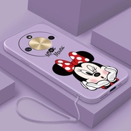 Honor X9d 5G HONOR X9d Matte Liquid Silicon Square Casing Cartoon Minnie Mouse Soft Case Cover