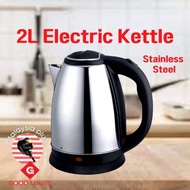 GL_ [MYLAYSIA PLUG] Kettle Stainless Steel Electric Automatic Cut Off Jug Kettle 2L