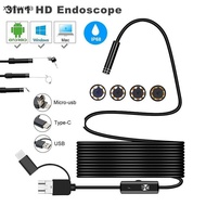Wea 3 in 1 USB Type-C Endoscope Inspection Borescope 5.5/7/8mm Lens HD Camera IP68 Xty