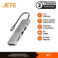 JETE Converter X1 6 in 1 Type-C Hub USB 3.0 USB 2.0 SD HDMI