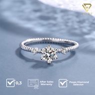 Lore Jewellery - Silver Classic Moissanite 0.5 CT VVS 1 Color Grade D Ring 18K White Gold//GRA INTER