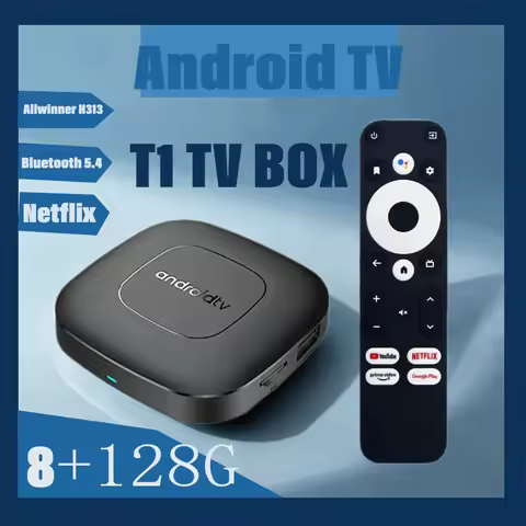 2025 New Android 14.0 T1 Smart TV Box AllwinnerH313 Set Top Box HDR10 8K TV Box Media Player 2.4G 5G