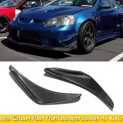 For Honda Integra DC5 Type-R 2003-2005 Car Accessories Real Carbon Fiber Front Bumper Spoiler Air Kn