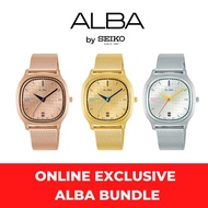 ALBA BY SEIKO Christmas Gift Watch Set Bundle for Women (AG8K96 + AG8K98 + AG8K99) ONLINE EXCLUSIVE