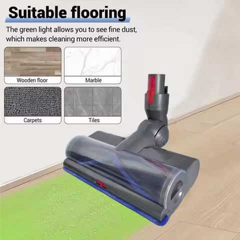 Electric Floor Brush Head For Dyson V7 V8 V10 V11 V15 G5 Vacuum Attachment With LED Dust Lights For 