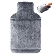 samply Hot Water Bottle with Cover - 2L Hot Water Bag with Hand Pocket, for Hand Feet Warmer, Black