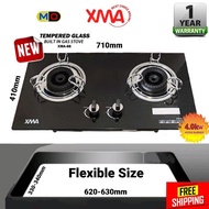 XMA BUILT IN GLASS HOB GAS STOVE 2 BURNER XMA-88/ DAPUR MASAK KACA GELAS GAS COOKER