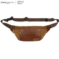 Louis Montini (JOHNNY) กระเป๋าคาดอก หนังแท้ทั้งใบ กระเป๋าคาดอกผู้ชาย หนังวัวแท้ Genuine leather belt bag BCG11