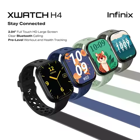 Infinix XWatch H4 XW4L Black EU Version Smart Watch Fitness Tracker Heart Rate Monitor Waterproof Ac