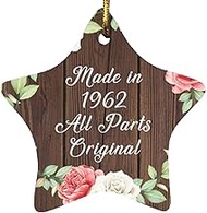 Designsify Christmas Tree Decoration, 62nd Birthday Made In 1962 All Parts Original, Star Ornament A