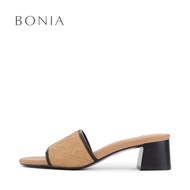 Bonia Latte Lean Heeled Sandals | Kasut Sandal