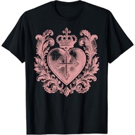 Vintage Catholic Ex Voto Heart - Pink T-Shirt