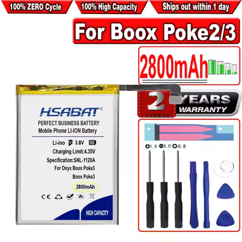 HSABAT 2800mAh CLP255875 for Onyx Boox Poke2 / Boox Poke3 Battery for Onyx Boox Poke 2 / Boox Poke 3