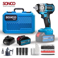 SONCO 38820 Heavy Duty 688VF Cordless Impact Wrench Electric 1/2 Inch Socket Drill Screwdriver Bater