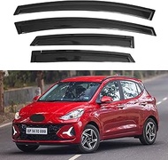 Window Visor Compatible with Hyundai Grand i10 Hatchback 2020-2023, Rain Guard Tape-On Extra Durable