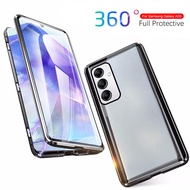 For Samsung Galaxy A55 5G Case 360° Magnetic Flip Double Sided Tempered Glass Cover Case  Samsung Galaxy A55 Samsung A 55 SamsungA55 5GFundas