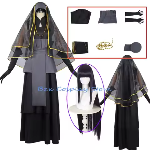 Hyuga Cosplay Anime Hinata Wedding Cosplay Black Long Dress Costume Wig Set Party Role Play Outfit f